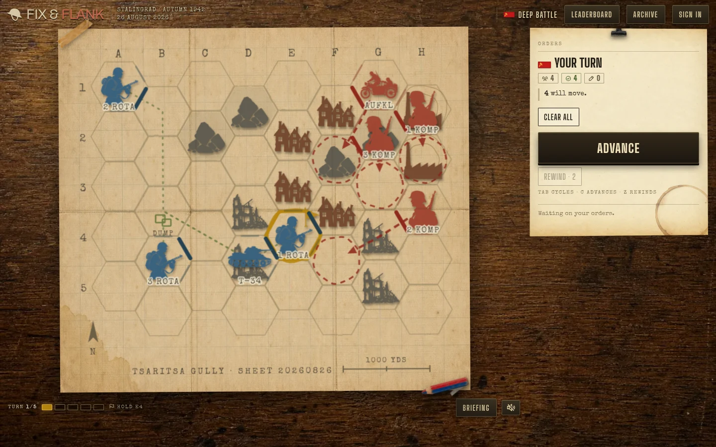 Fix & Flank tactical battle map