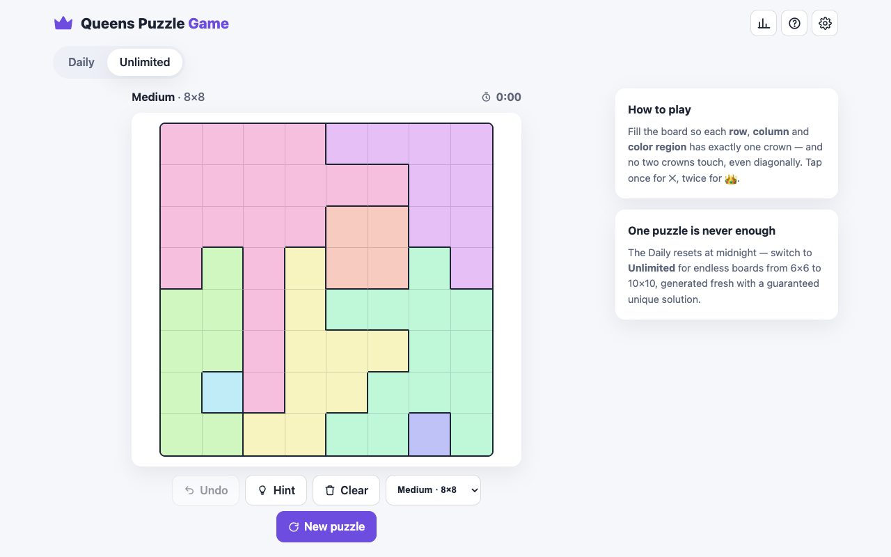Queens Puzzle Game screenshot 2
